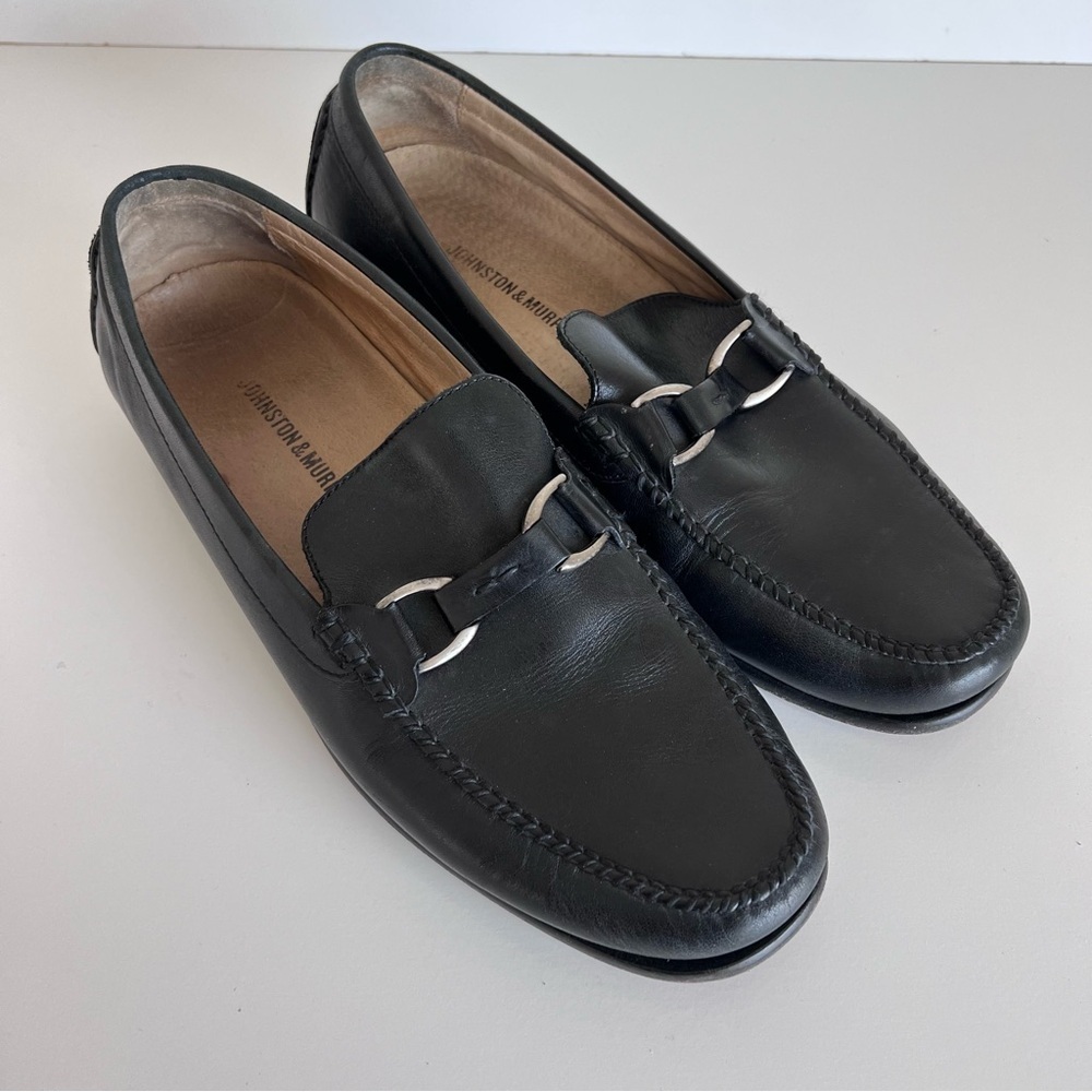 Johnston & Murphy Men’s Black Leather Bit Slip On Leather
